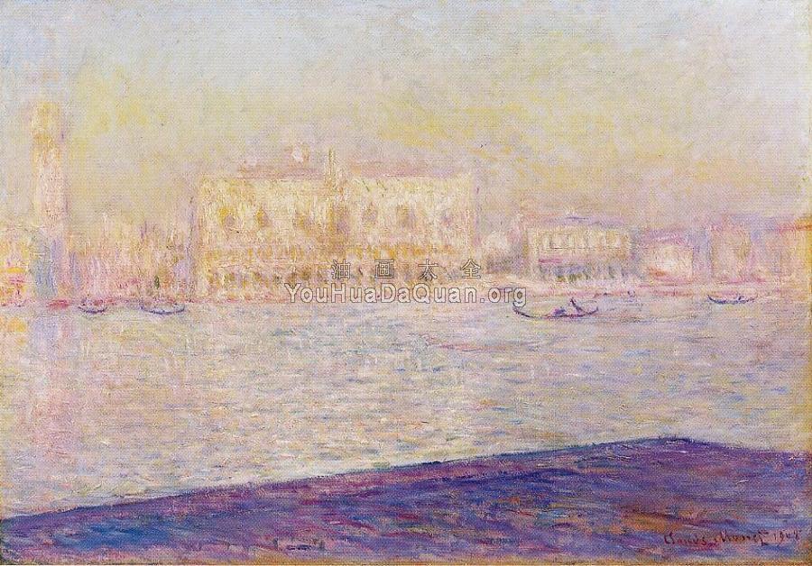 The Doges' Palace Seen from San Giorgio Maggiore - 克劳德·莫奈
